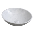 Sapho - Lavatório de bancada BLOK Ø 42 cm pedra/Carrara/branco mate