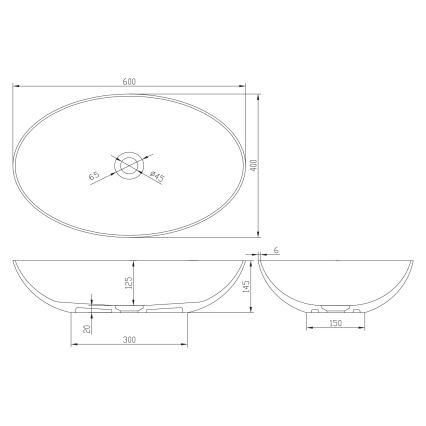 Sapho - Lavatório de bancada FORMIGO 60x40 cm betão/castanho