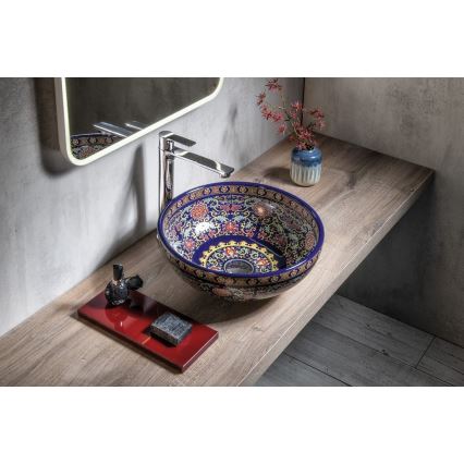 Sapho - Lavatório de bancada PRIORI Ø 41 cm cerâmica/multicolorido
