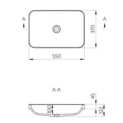 Sapho - Lavatório de encastrar ASOFFI 55x37 cm mármore/branco