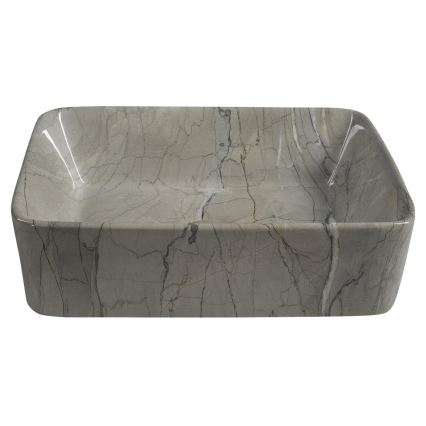 Sapho - Lavatório de sobrepor DALMA 47,5x37,5 cm cerâmica/cinzento