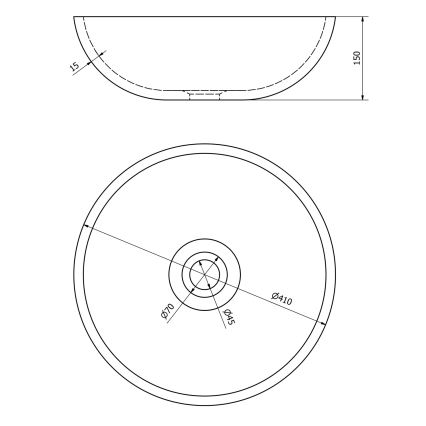 Sapho - Lavatório de sobrepor PRIORI Ø 41 cm preto/branco