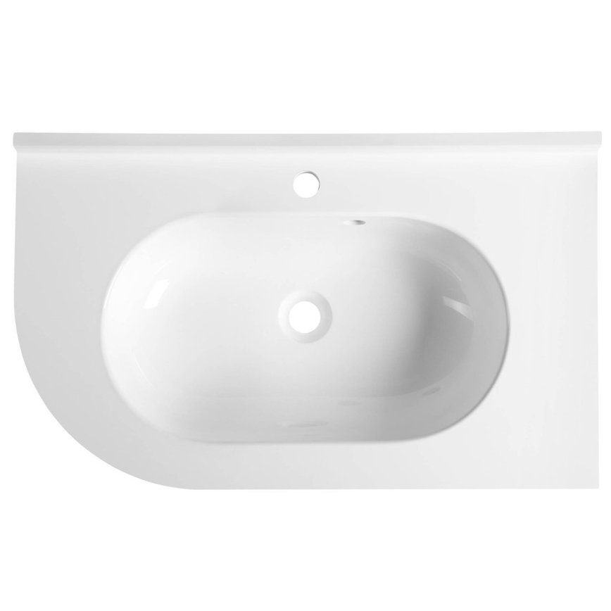 Sapho - Lavatório encastrado de canto PULSE 75x43 cm mármore/branco