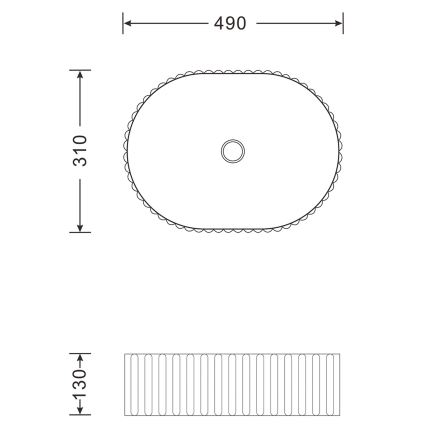 Sapho - Lavatório sobre bancada PICOBELLO 49x31 cm cerâmica/branco
