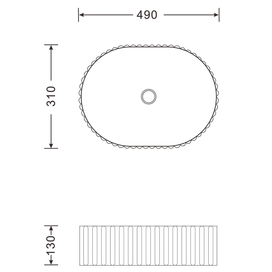 Sapho - Lavatório sobre bancada PICOBELLO 49x31 cm cerâmica/branco