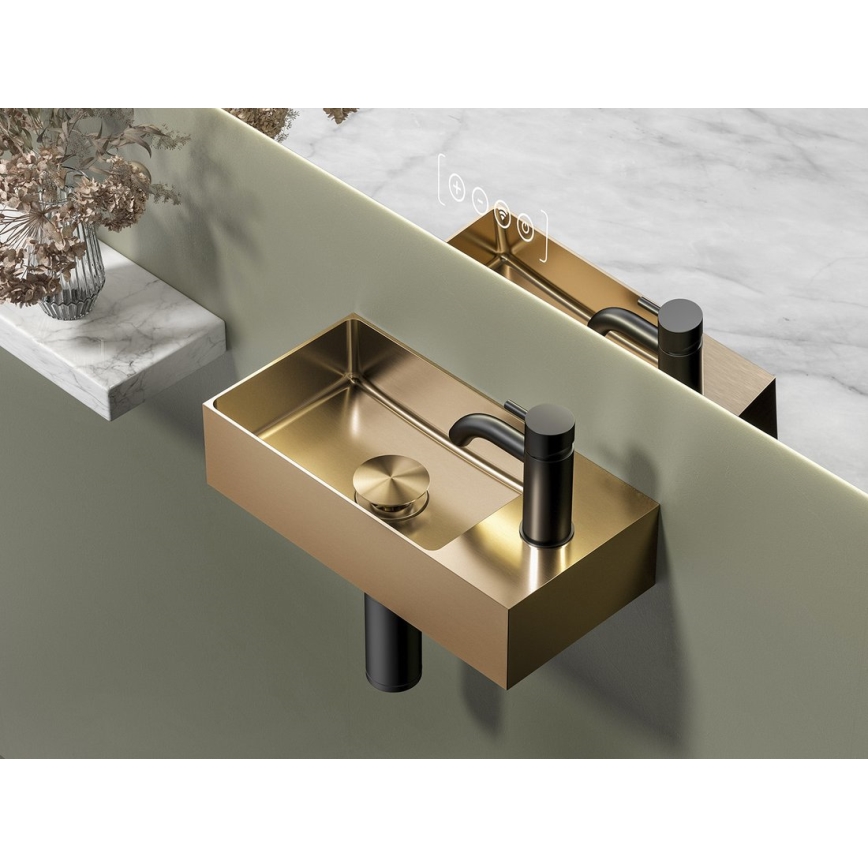 Sapho - Lavatório suspenso AURUM 36,5x18 cm cobre mate