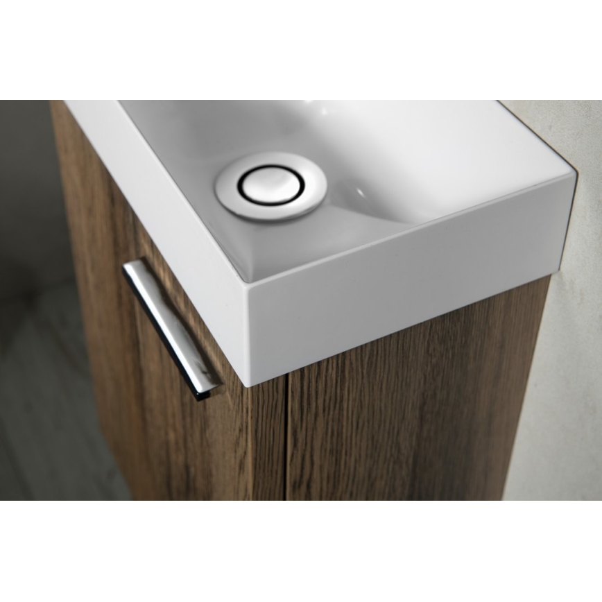 Sapho - Lavatório suspenso PICCOLINO 31x17 cm esquerdo/mármore fundido/branco