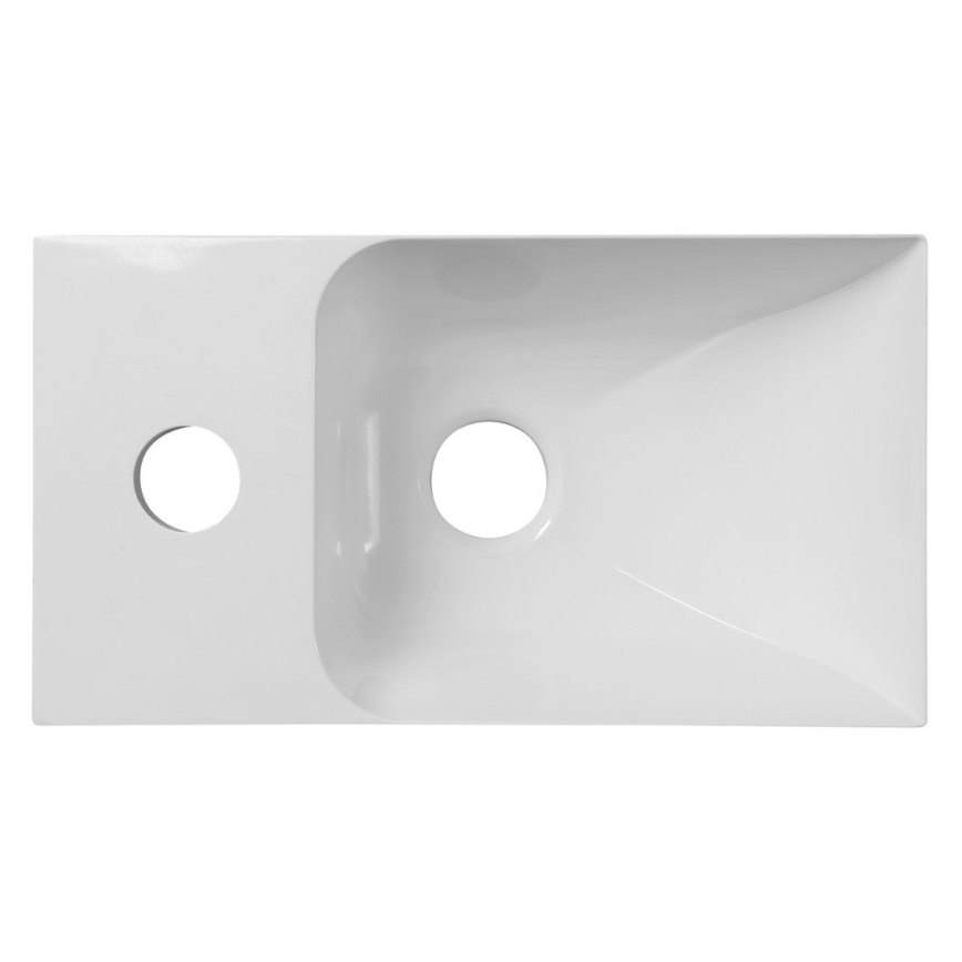 Sapho - Lavatório suspenso PICCOLINO 31x17 cm esquerdo/mármore fundido/branco