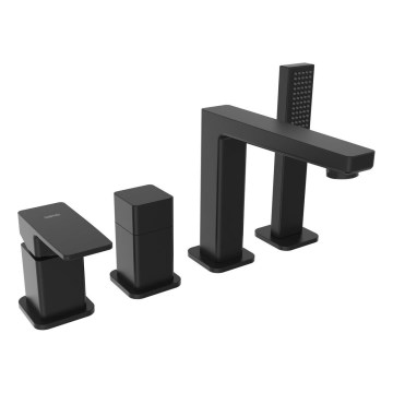 Sapho - Misturador de banheira de 4 furos TURSI preto mate