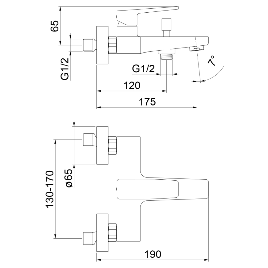 Sapho - Misturador de banheira TURSI preto mate
