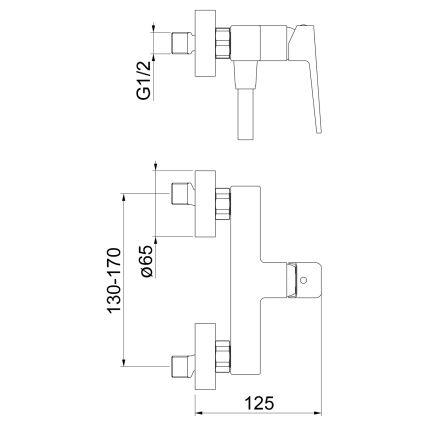 Sapho - Misturador de duche TURSI preto mate