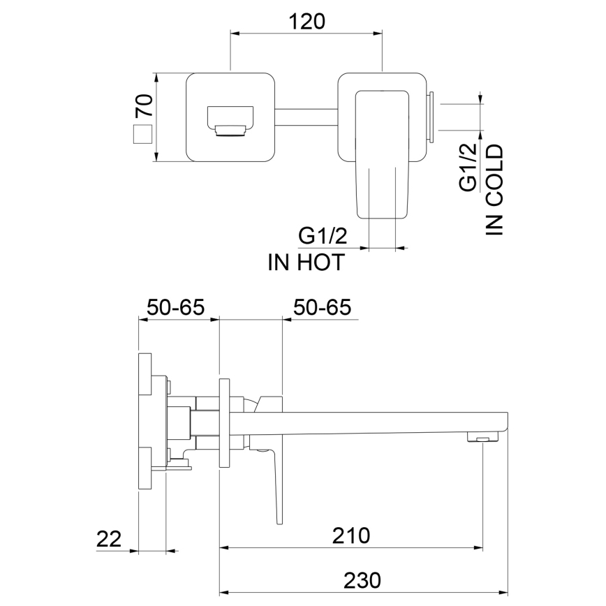 Sapho - Misturador de lavatório 2 furos TURSI preto mate