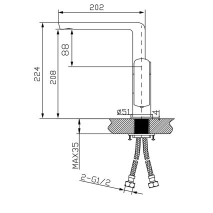 Sapho - Misturador de lavatório MIXONA 22,4 cm cromado brilhante