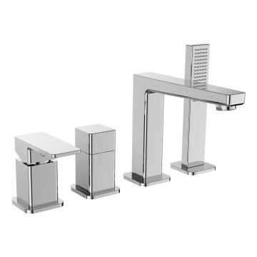 Sapho - Misturador para banheira de 4 furos TURSI, cromo brilhante