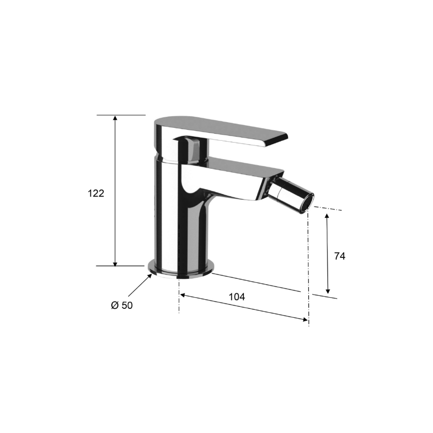 Sapho - Misturador para bidé KAI 12 cm preto mate