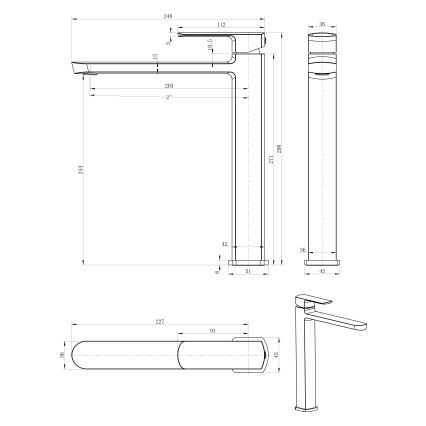 Sapho - Misturador para lavatório MIXONA 29,8 cm cromo brilhante