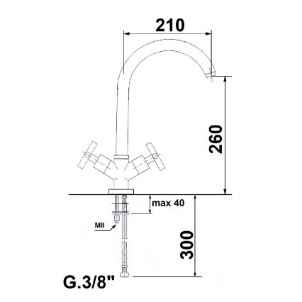 Sapho - Misturadora de Cozinha AXIA, cromado polido