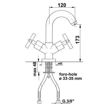 Sapho - Misturadora de lavatório AXIA cromo brilhante