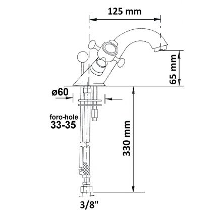 Sapho - Misturadora para lavatório ANTEA dourada com válvula de escoamento