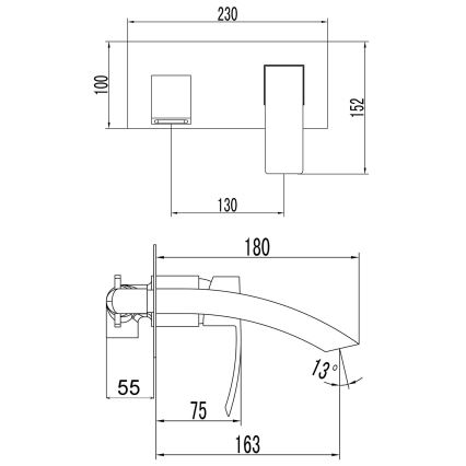 Sapho - Misturadora para lavatório GINKO, preta mate