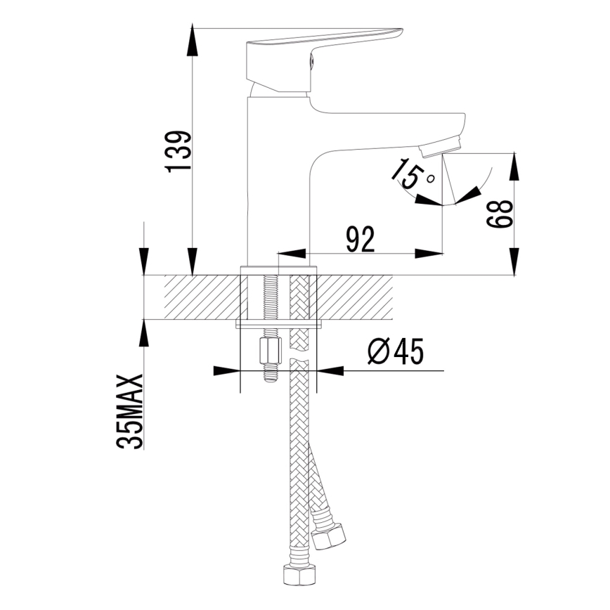 Sapho - Misturadora para lavatório SMALL 13,9 cm cromo brilhante