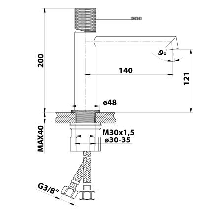 Sapho - Misturadora para lavatório SOLARIS 20 cm cromo brilhante