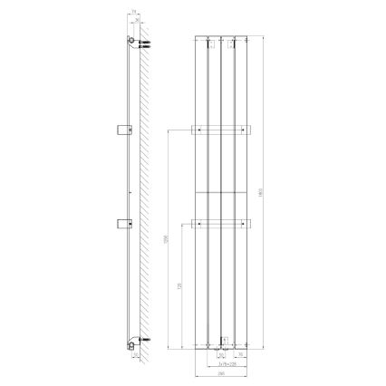 Sapho - Radiador COLONNA para casa de banho 180x30 cm branco