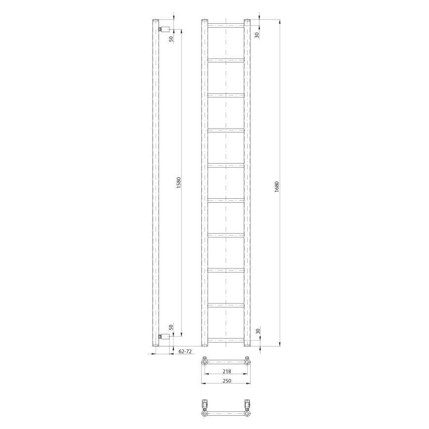 Sapho - Radiador de casa de banho DINA 168x25 cm branco
