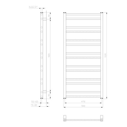 Sapho - Radiador de casa de banho METRO DOS 110x50 cm branco mate