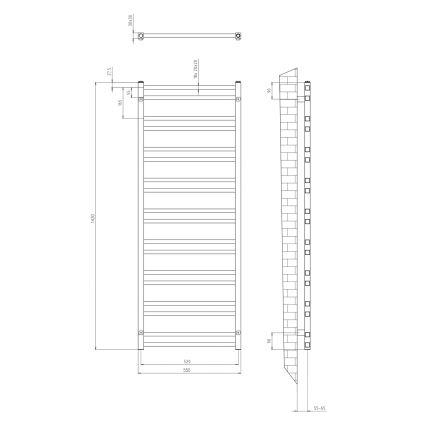 Sapho - Radiador de casa de banho METRO DOS 143x55 cm cromado brilhante