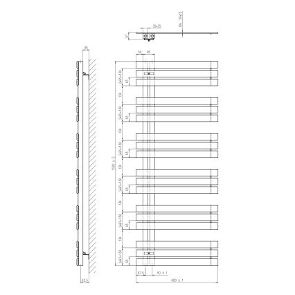 Sapho - Radiador de casa de banho SILVANA 680W/230V 60x150 cm branco