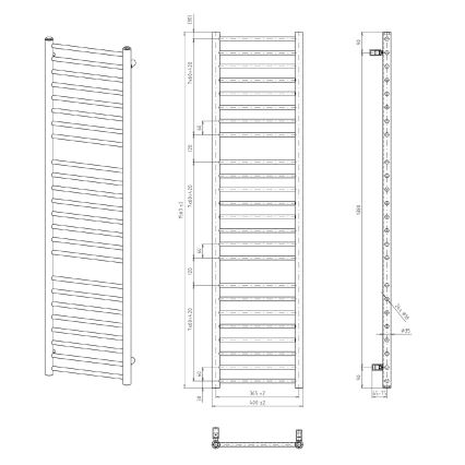 Sapho - Radiador para casa de banho DINA 156x40 cm branco