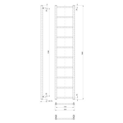 Sapho - Radiador para casa de banho DINA 334W 35x168 cm branco
