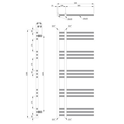 Sapho - Radiador para casa de banho MAGDALENA 408W/230V 50x120 cm cromado brilhante