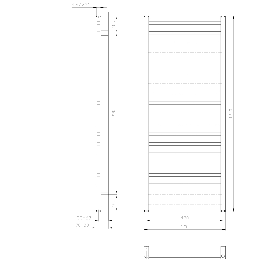 Sapho - Radiador para casa de banho METRO 386W 50x120 cm branco