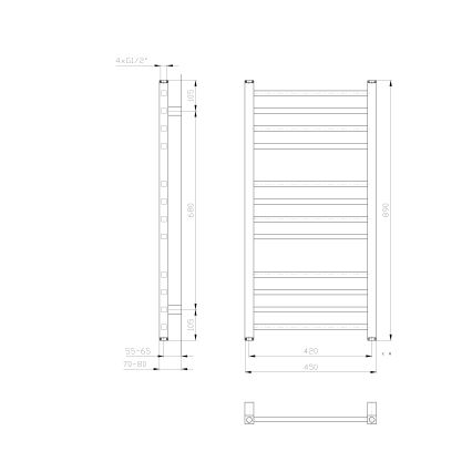Sapho - Radiador para casa de banho METRO 89x45 cm branco