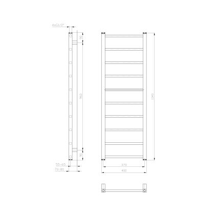 Sapho - Radiador para casa de banho METRO LIGHT 114x40 cm branco