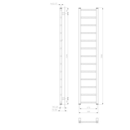 Sapho - Radiador para casa de banho METRO LIGHT 150x30 cm branco