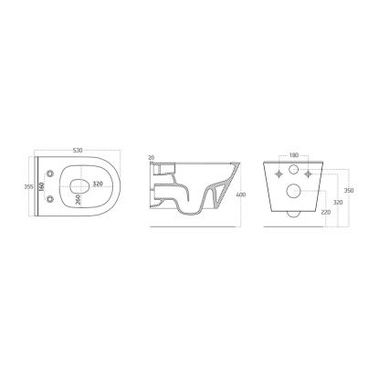 Sapho - Sanita suspensa com ducha higiénica AVVA CLEANWASH cerâmica/branca