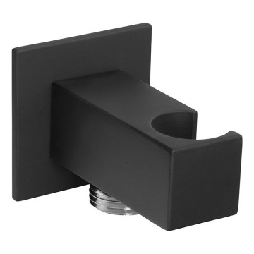 Sapho - Suporte de duche fixo angular com saída/mate preto