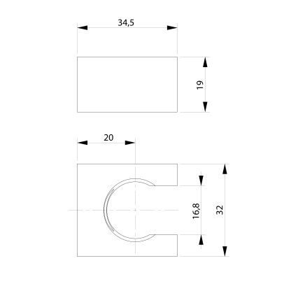 Sapho - Suporte de duche fixo angular/mate preto