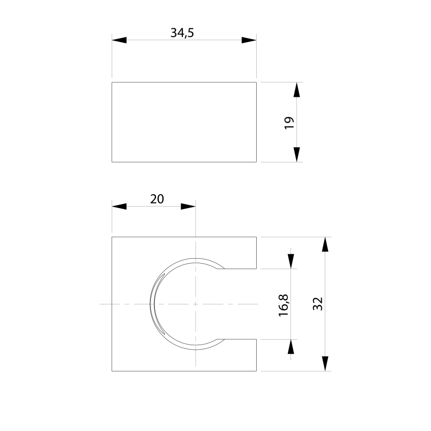 Sapho - Suporte de duche fixo angular/mate preto