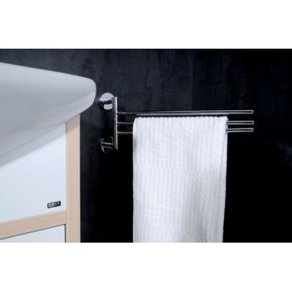Sapho - Suporte de parede giratório para toalhas X-ROUND 19,5x45 cm cromo brilhante