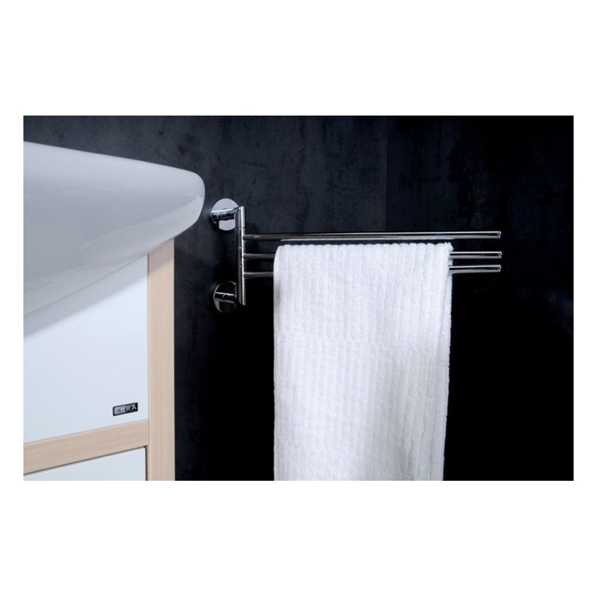 Sapho - Suporte de parede giratório para toalhas X-ROUND 19,5x45 cm cromo brilhante
