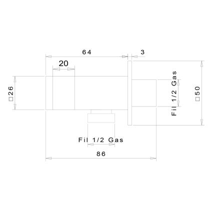 Sapho - Suporte para chuveiro com saída latão