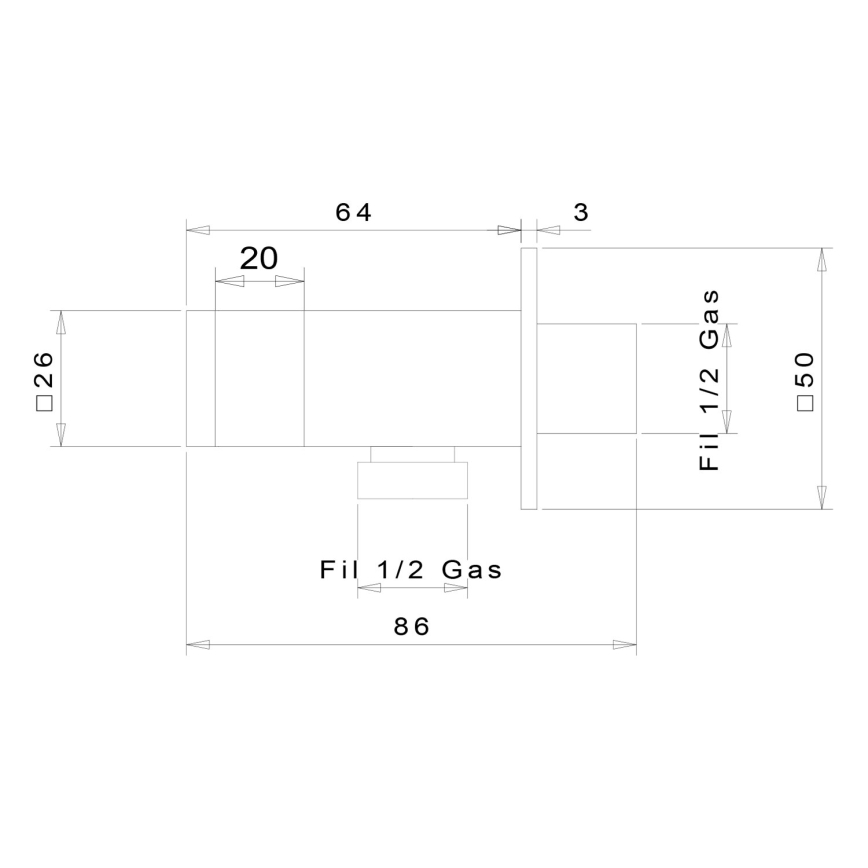 Sapho - Suporte para chuveiro com saída latão