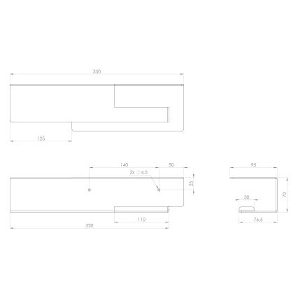 Sapho - Suporte para papel higiénico com prateleira 9,5 x 35 cm, preto fosco