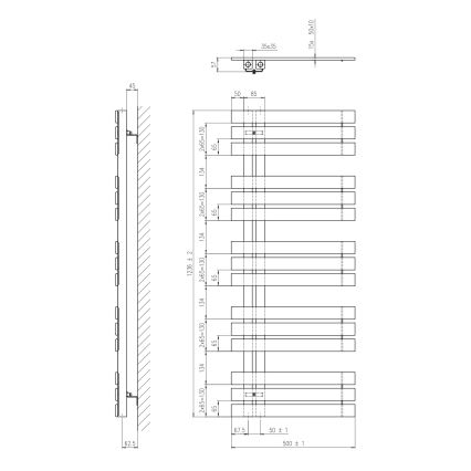 Sapho - Toalheiro aquecido SILVANA 500W/230V 50x123 cm branco