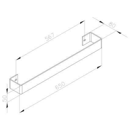 Sapho - Toalheiro de parede COLONNA 8x65 cm em aço inoxidável escovado