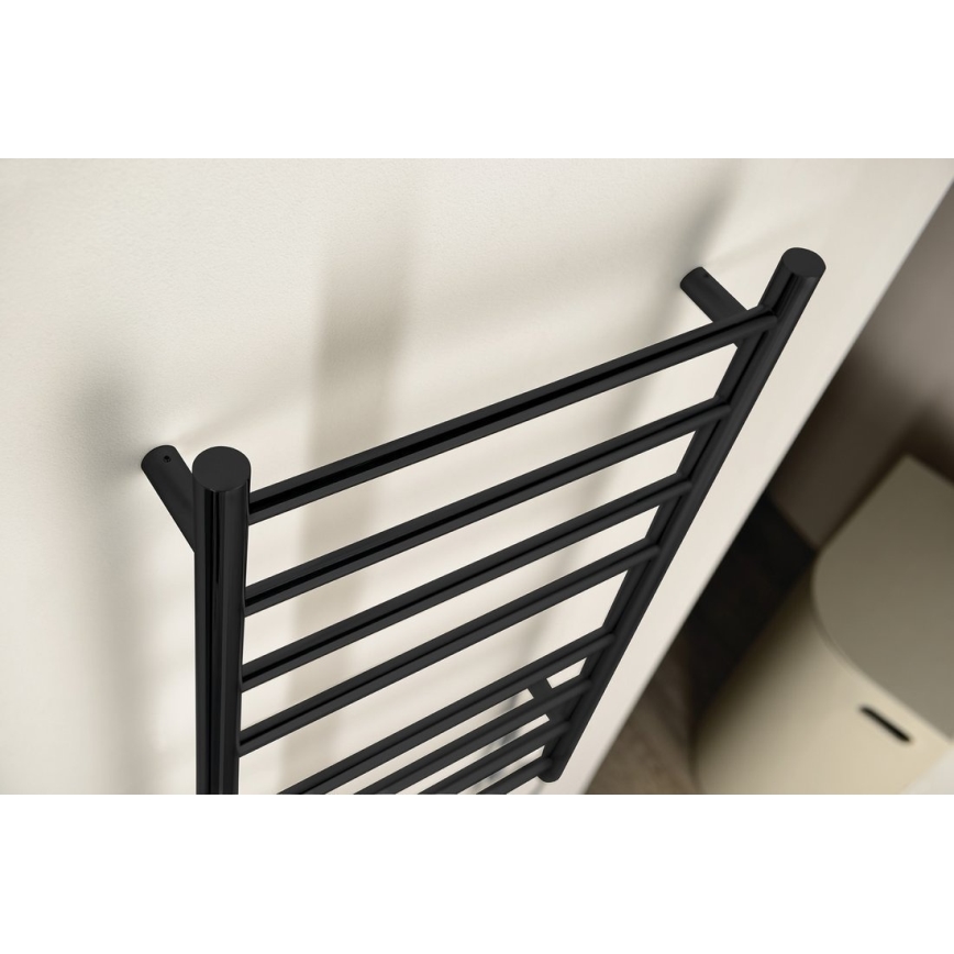 Sapho - Toalheiro eléctrico para toalhas REDONDO 130Wn116x63 cm preto mate